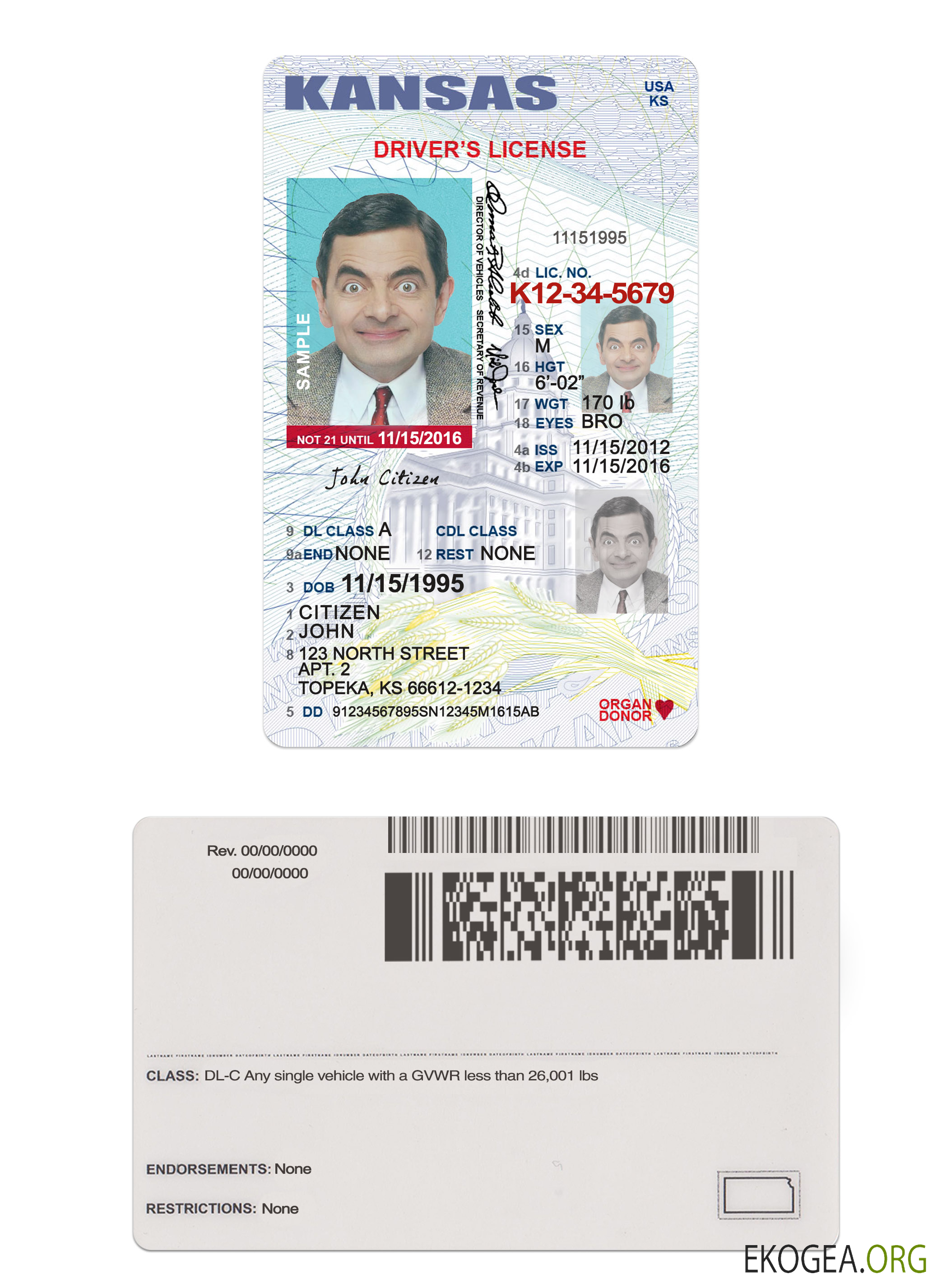 USA Kansas driving license under 21